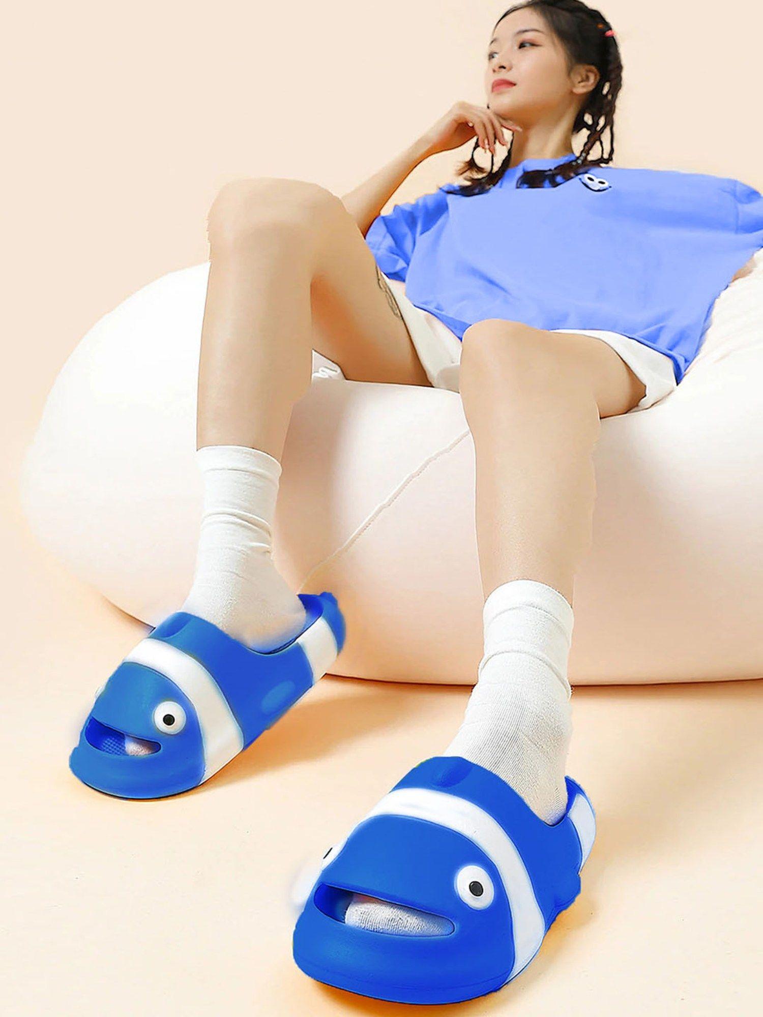 nemo waterproof soft slippers anti skid sliders blue