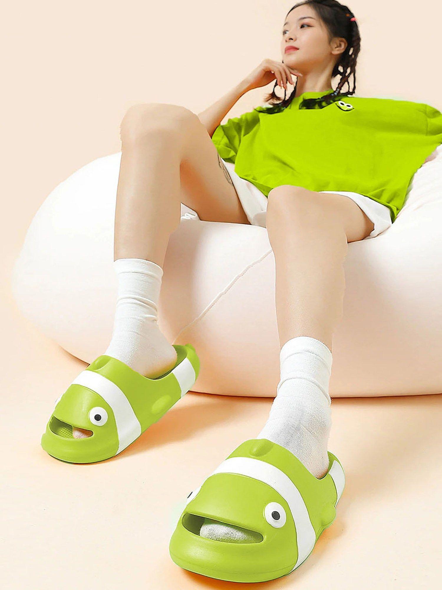 nemo waterproof soft slippers anti skid sliders green