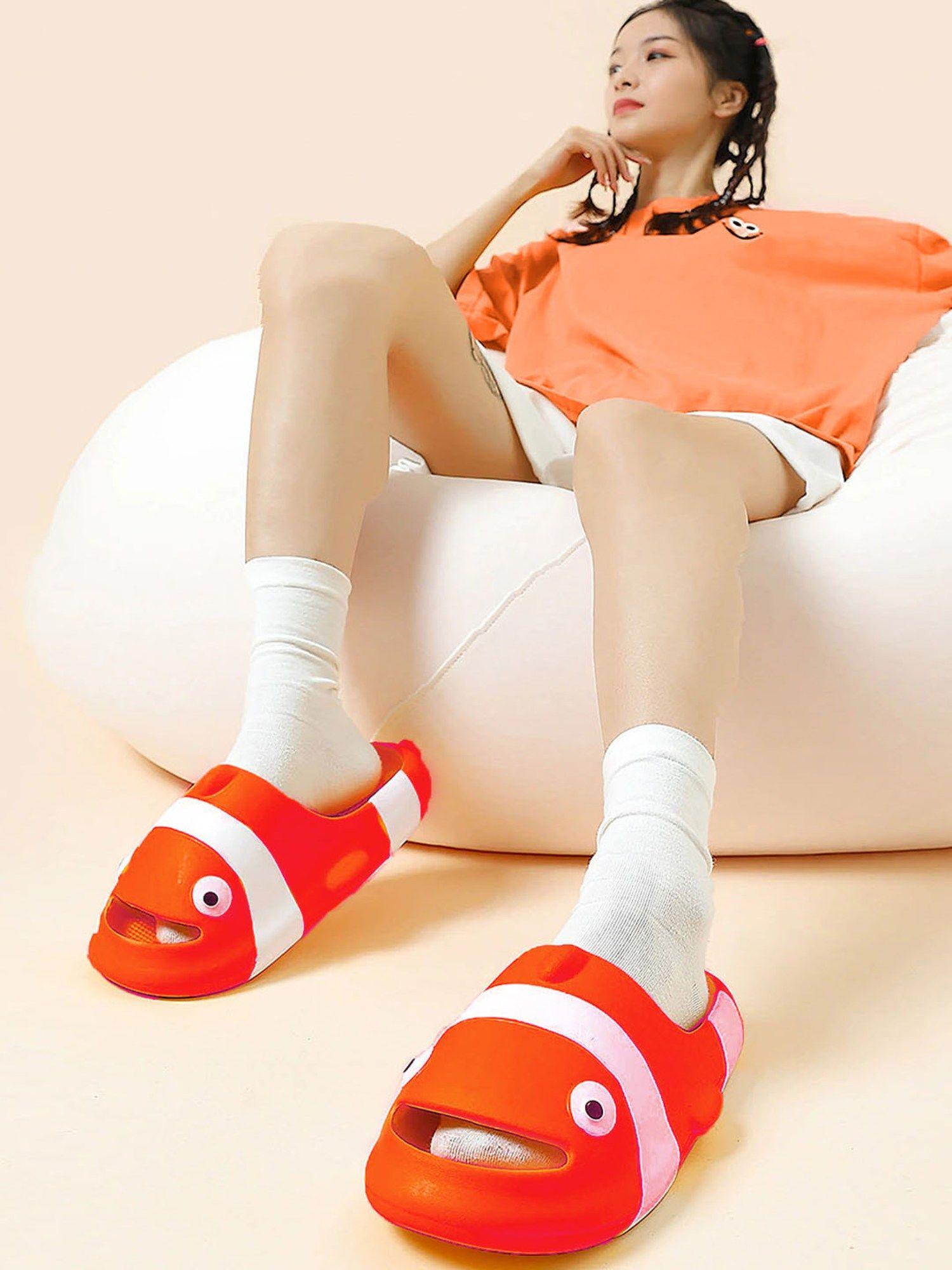 nemo waterproof soft slippers anti skid sliders orange