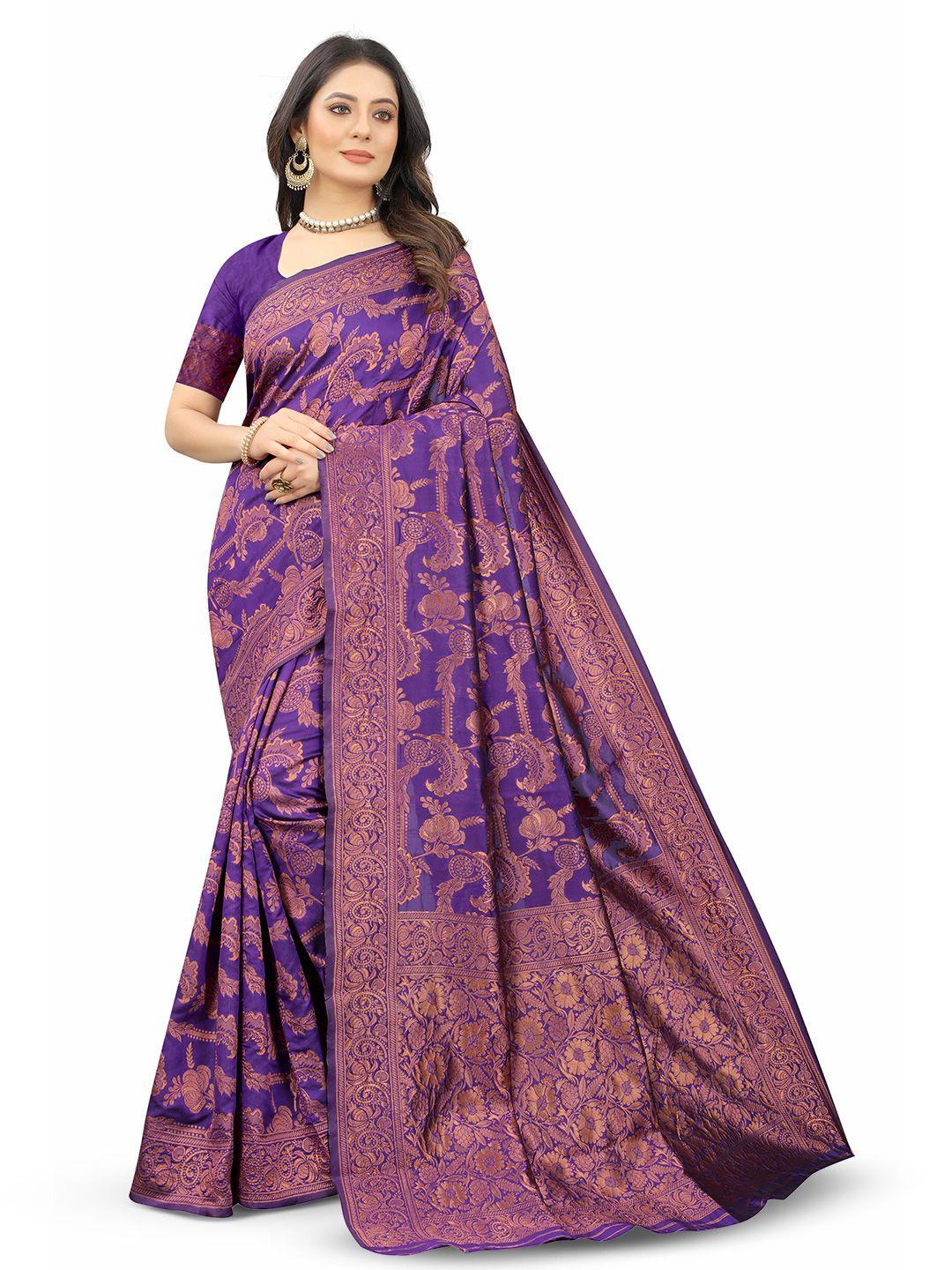 nency fashion woven design zari silk blend banarasi saree