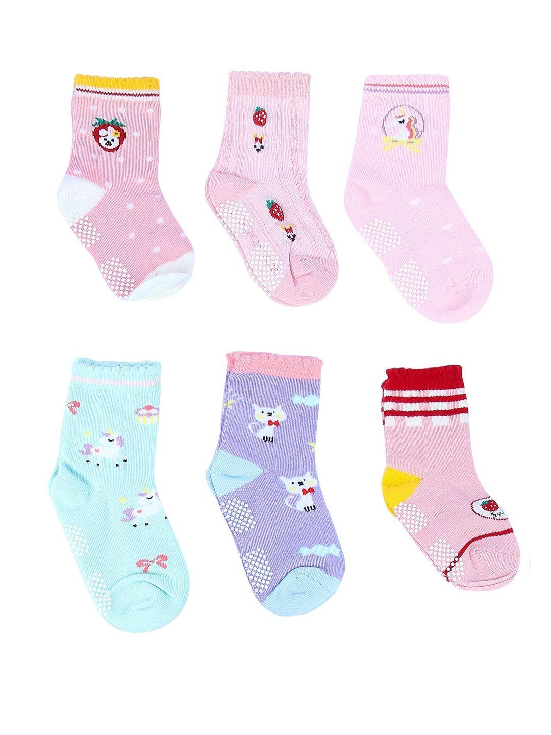 neobaby infants pack of 6 assorted ankle-length socks