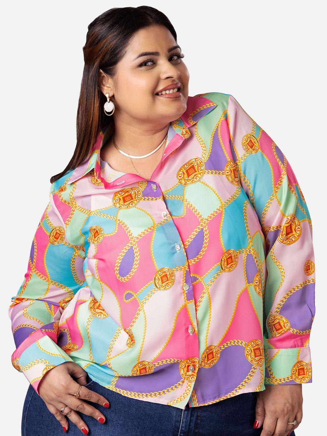 neofaa plus size ethnic mofits printed casual shirt