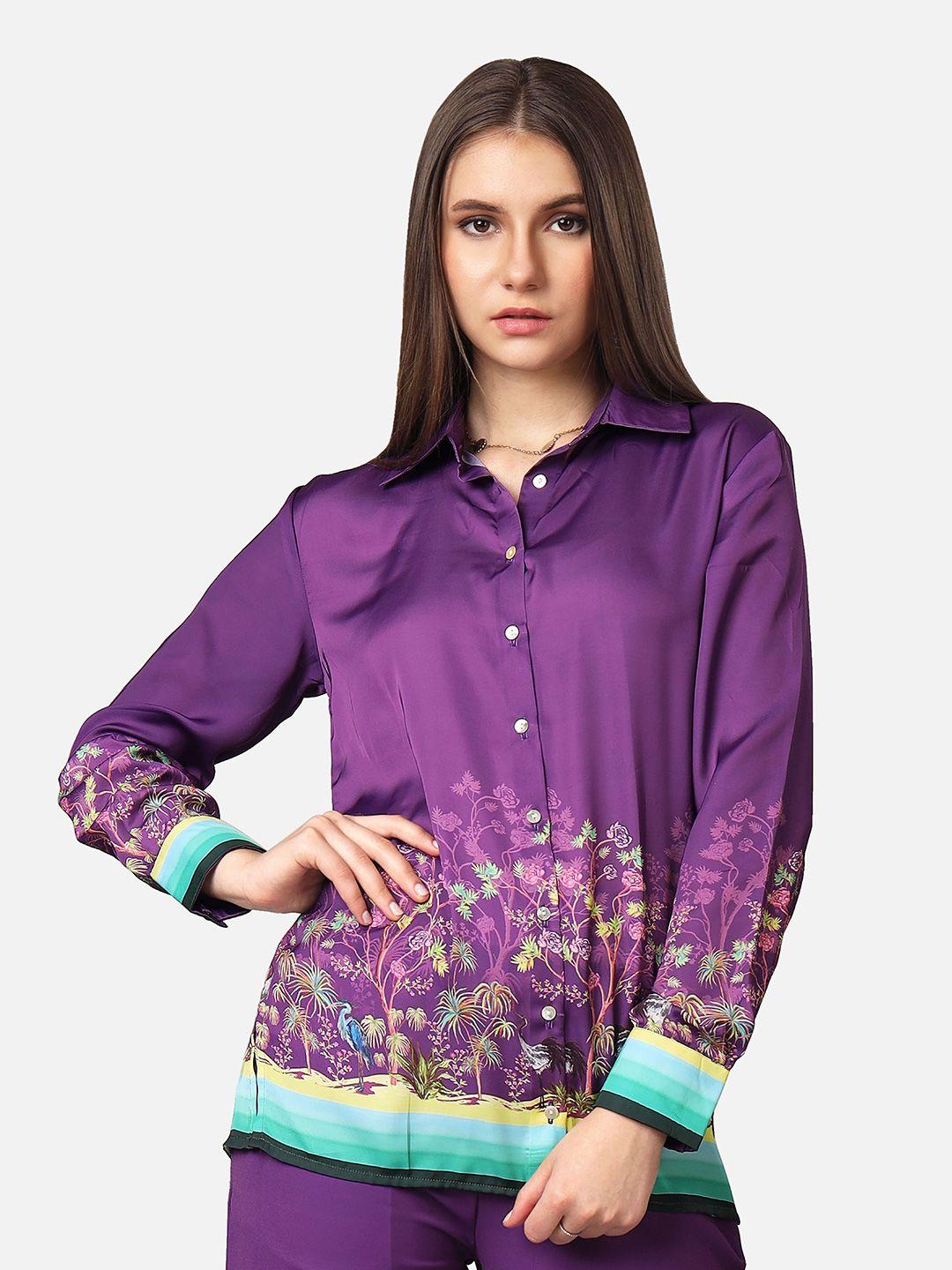 neofaa spread collar floral printed casual shirt