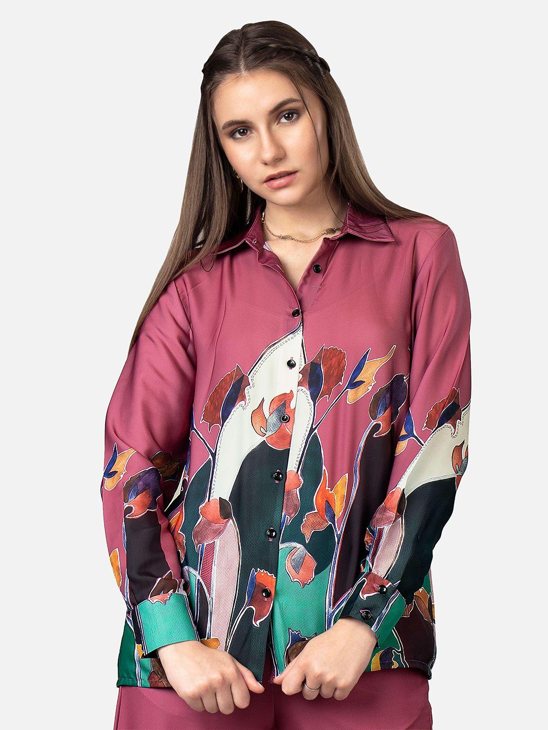 neofaa spread collar floral printed casual shirt