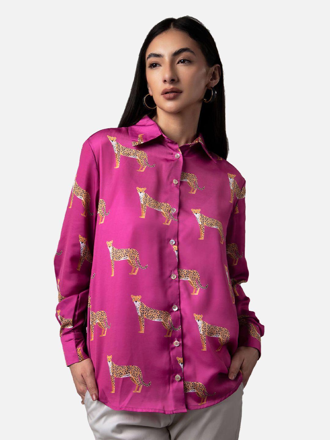 neofaa women animal printed casual shirt