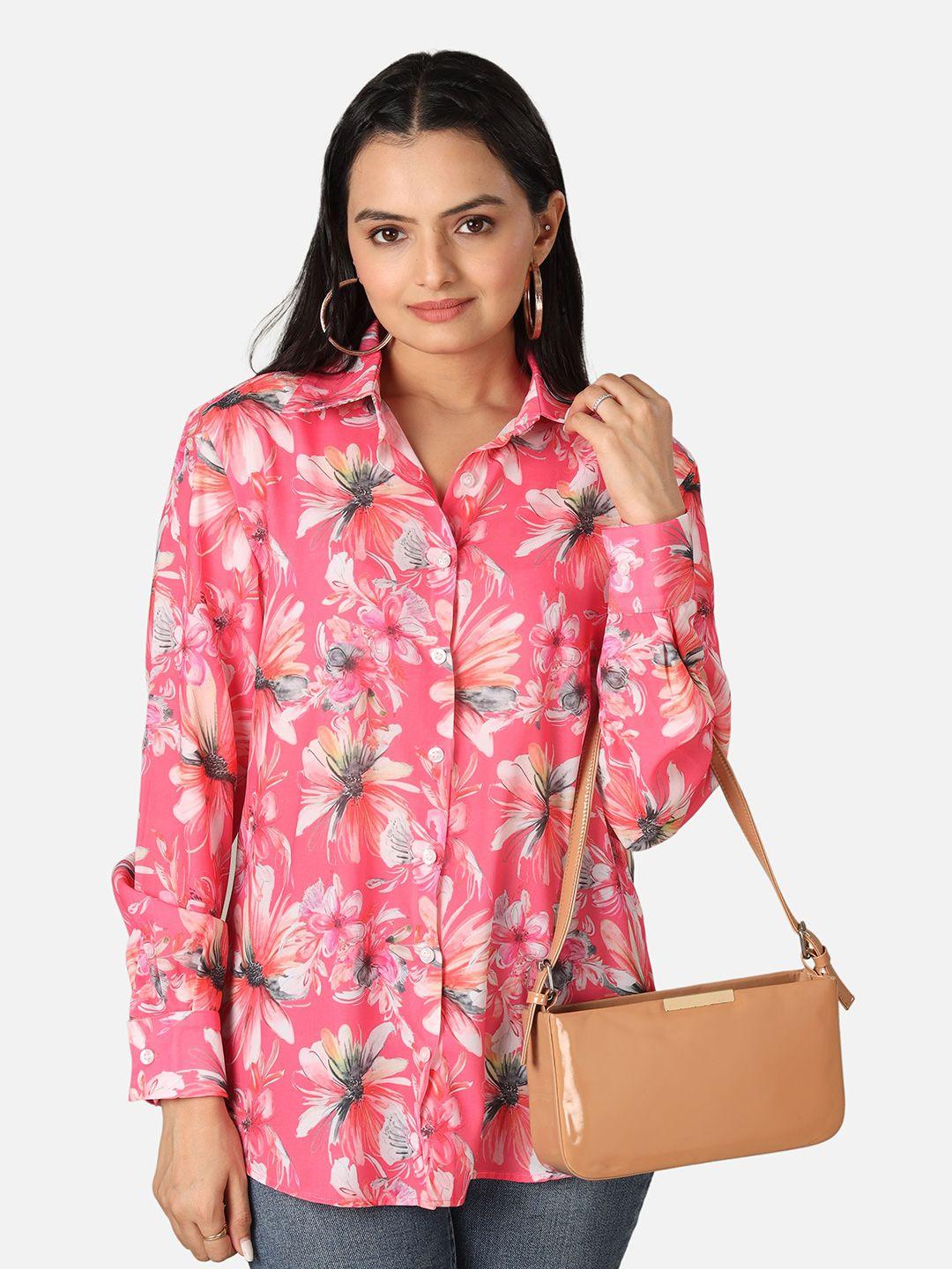 neofaa women custom floral semi sheer printed casual shirt