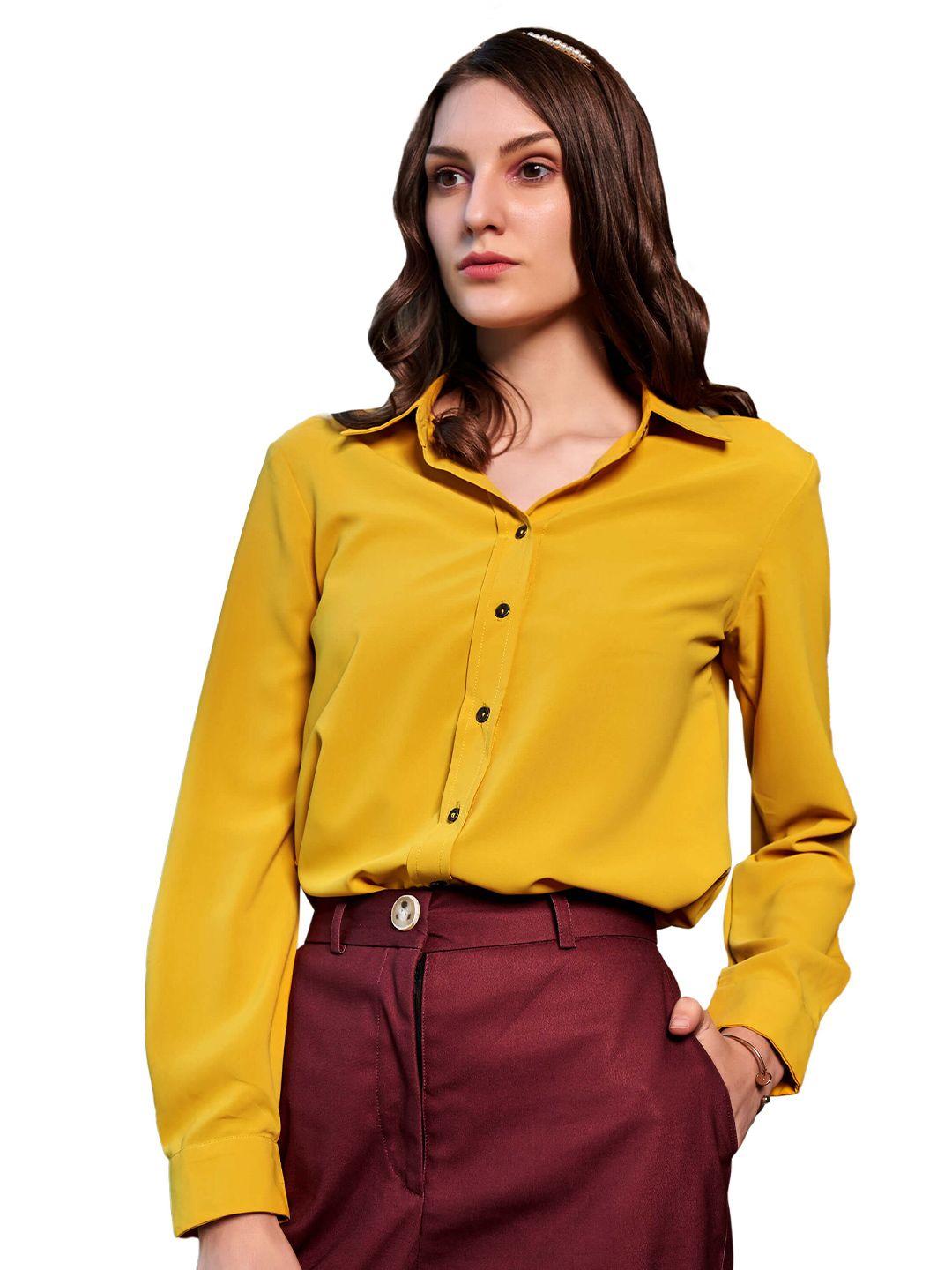 neofaa women mustard casual shirt