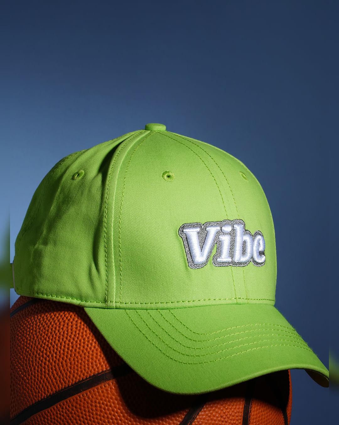 neon green vibe text baseball cap