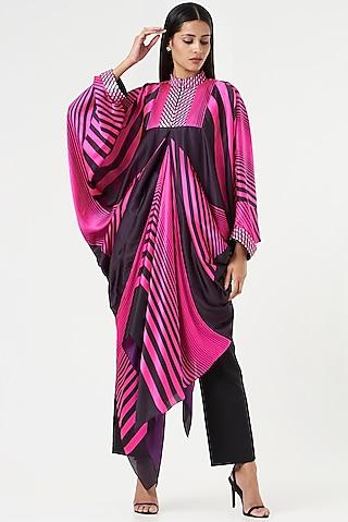neon pink & black striped top