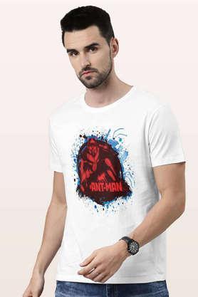 neon ant man round neck mens t-shirt - white