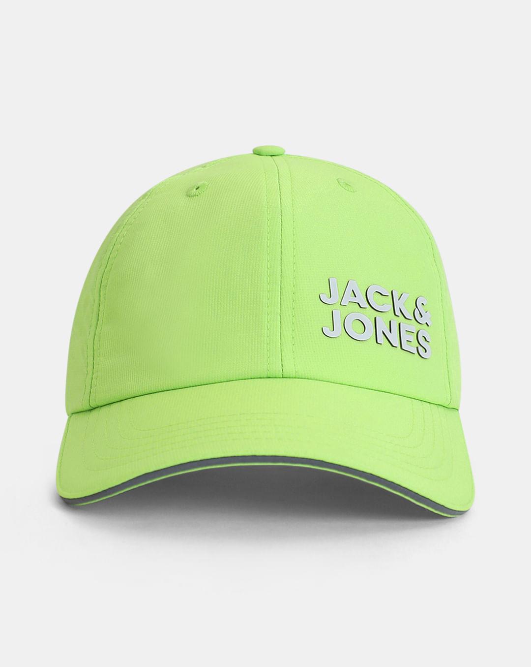 neon green logo print activewear cap
