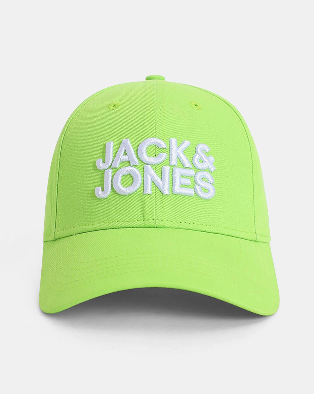 neon green logo print baseball cap