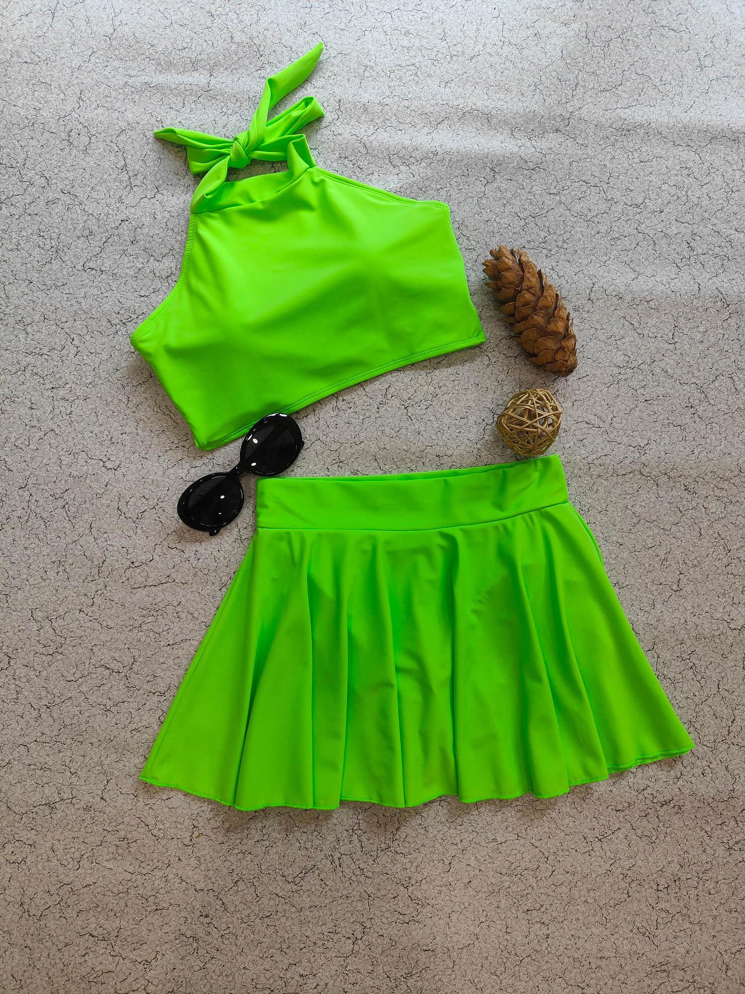 neon green swimwear (set of 2)