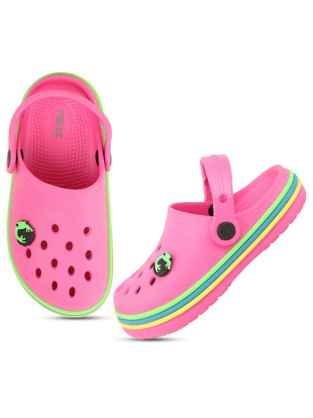 neoz girls pink rubber clogs