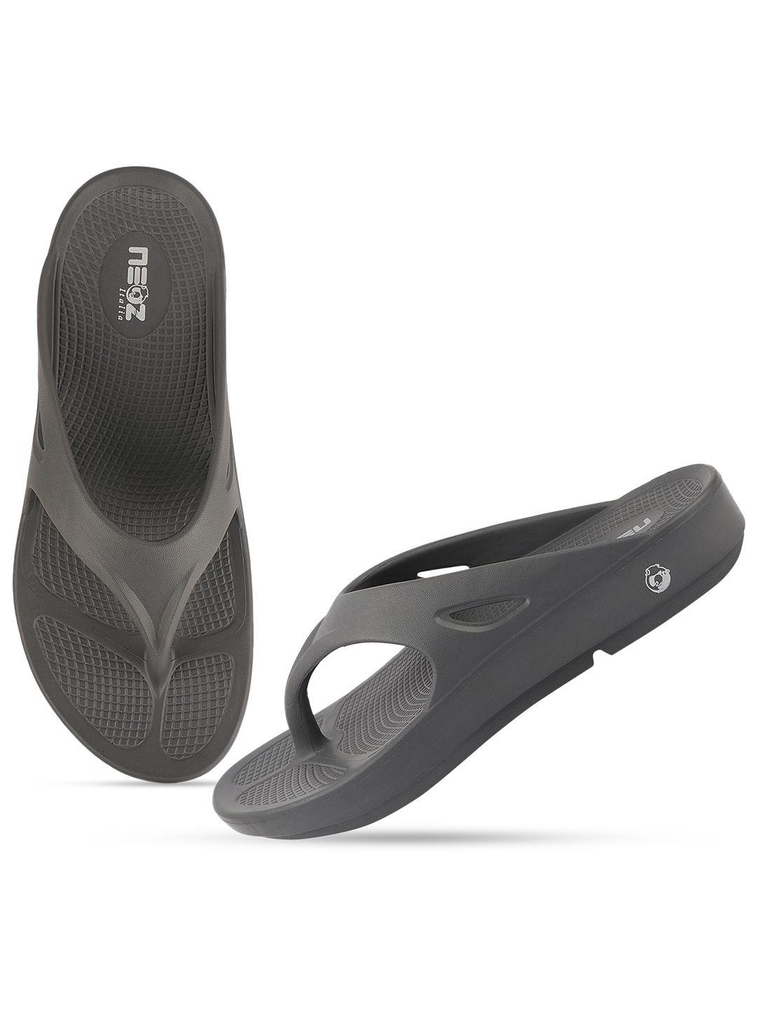 neoz men grey rubber thong flip-flops