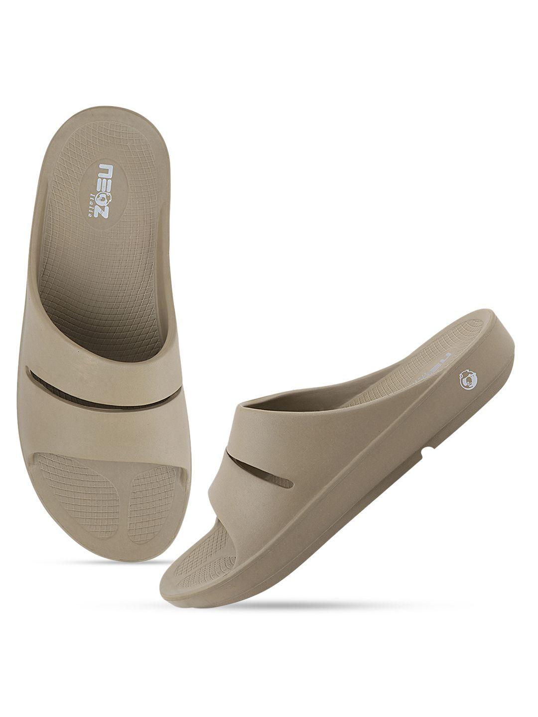 neoz men khaki rubber slip-on