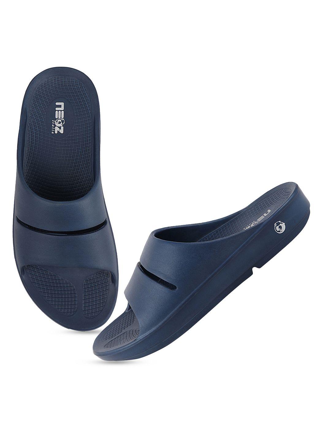 neoz men navy blue rubber slip-on