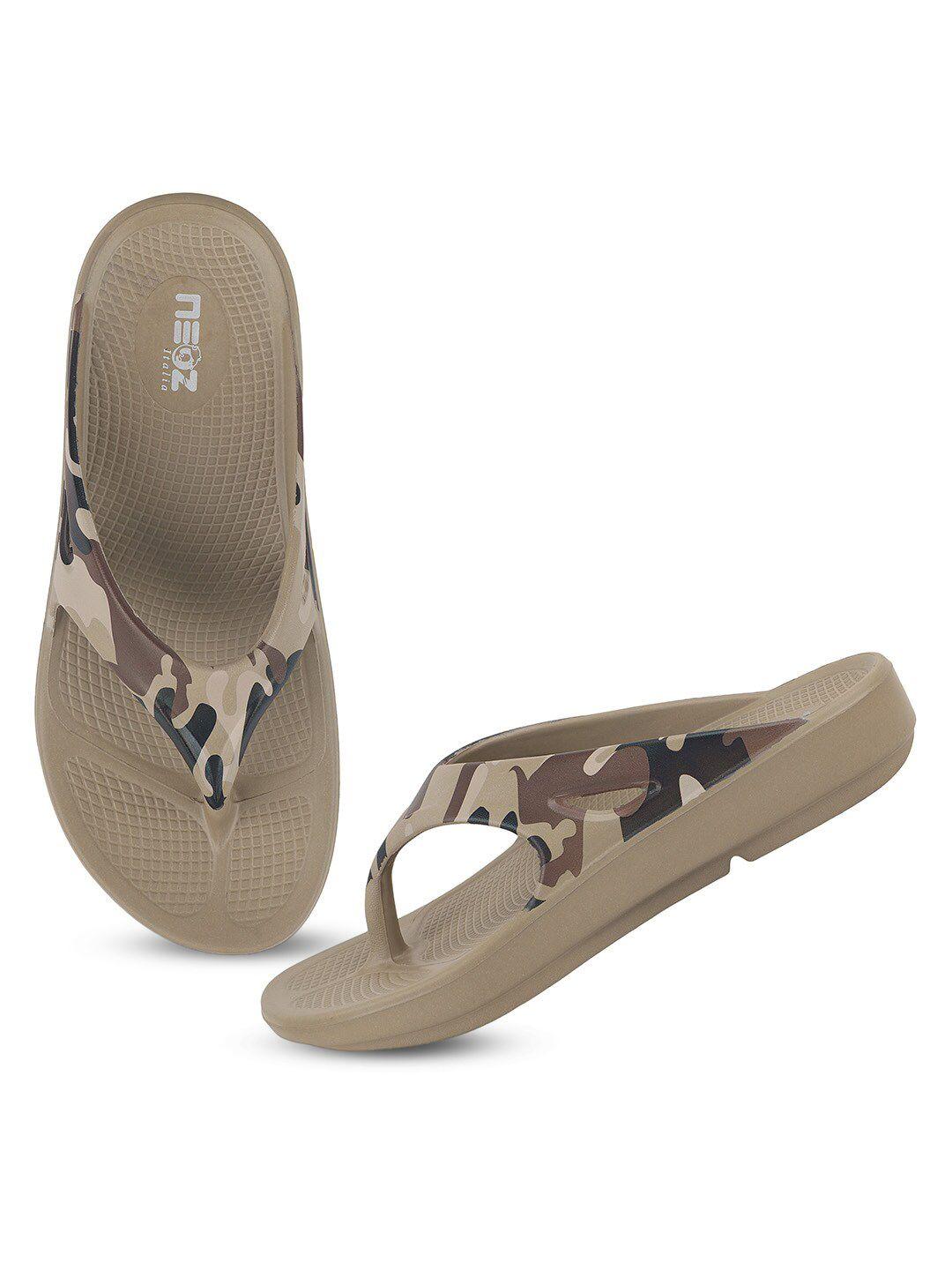 neoz men printed thong flip-flops