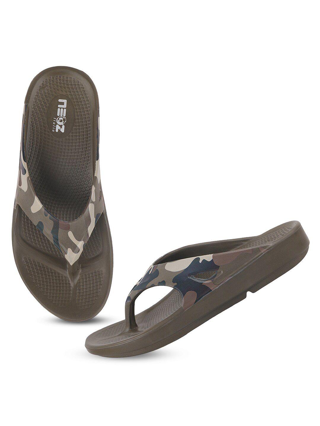 neoz men printed thong flip-flops