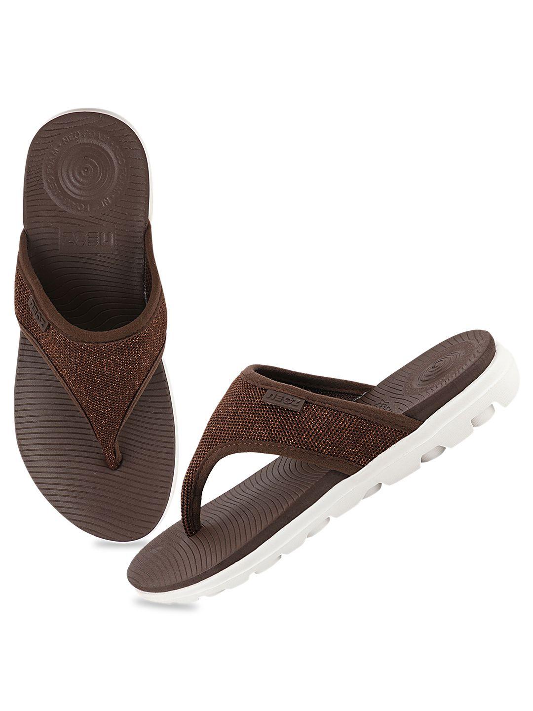 neoz women brown & white rubber slip-on