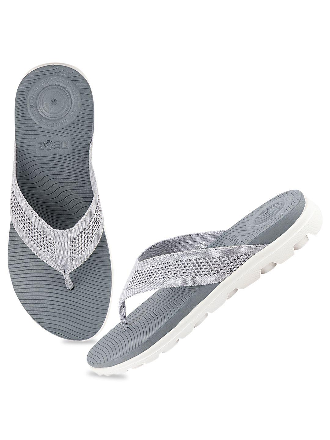 neoz women grey rubber thong flip-flops