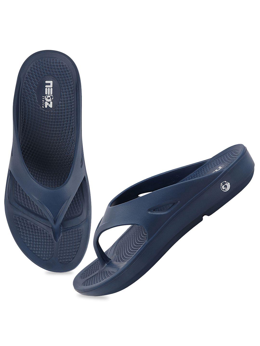 neoz women navy blue rubber thong flip-flops