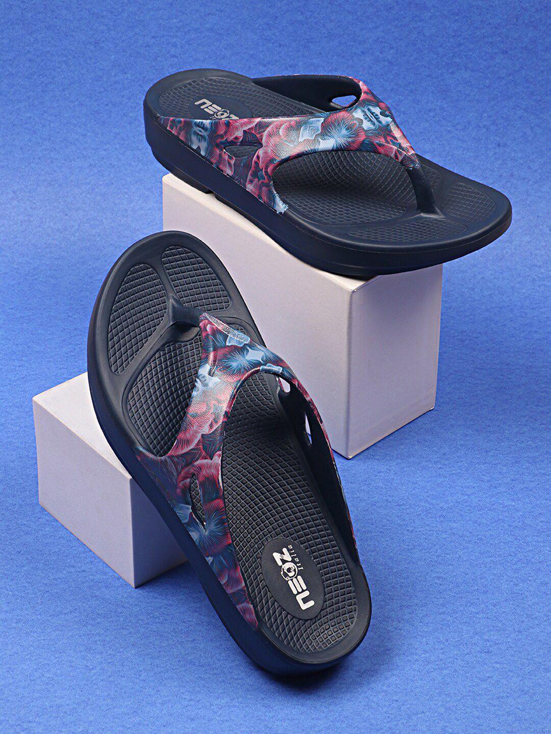 neoz women printed thong flip-flops