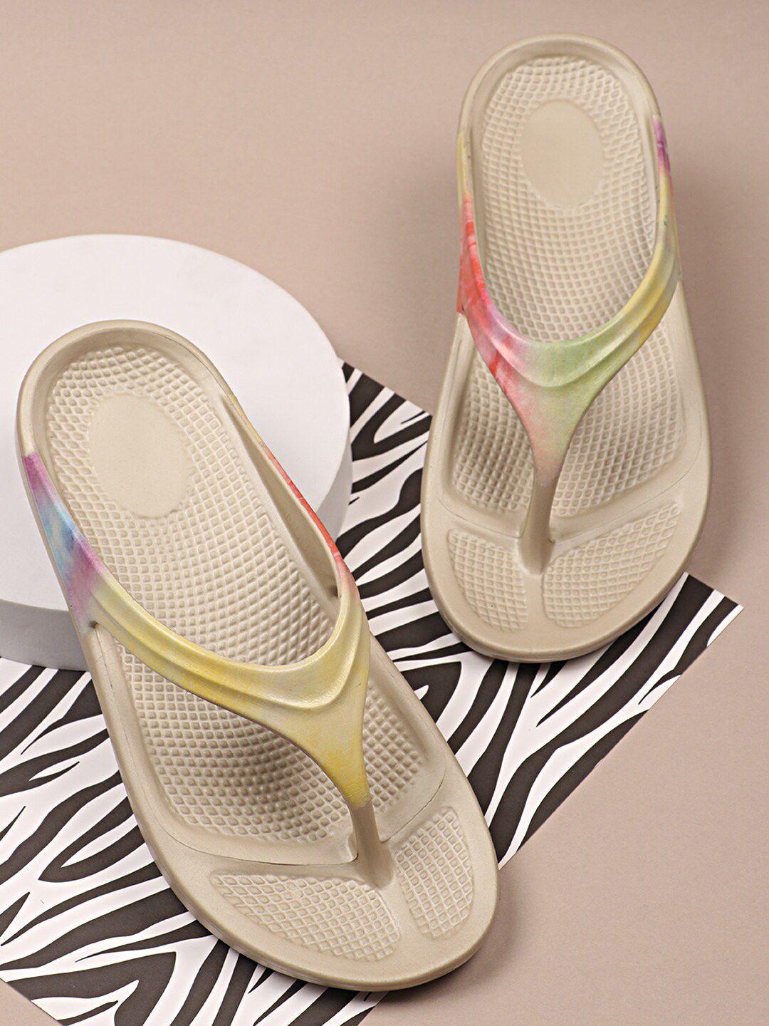 neoz women printed thong flip-flops