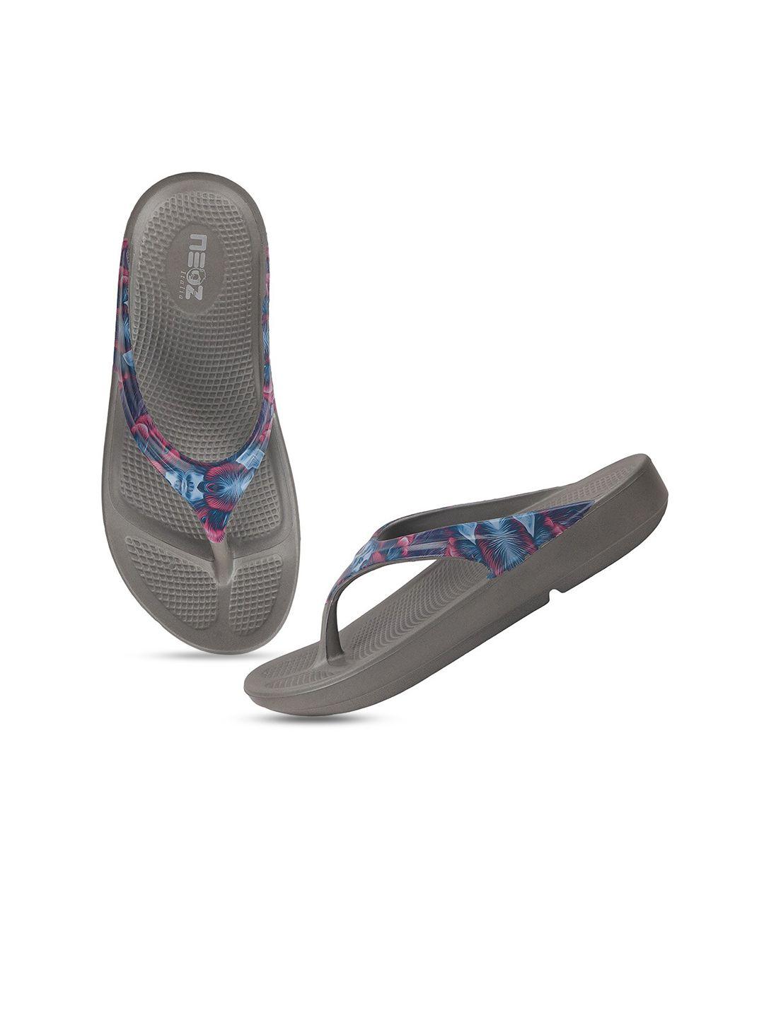 neoz women printed thong flip-flops