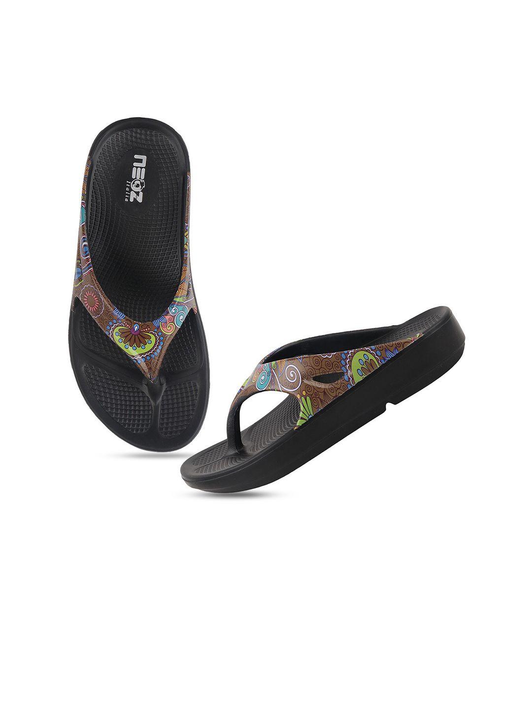 neoz women printed thong flip-flops