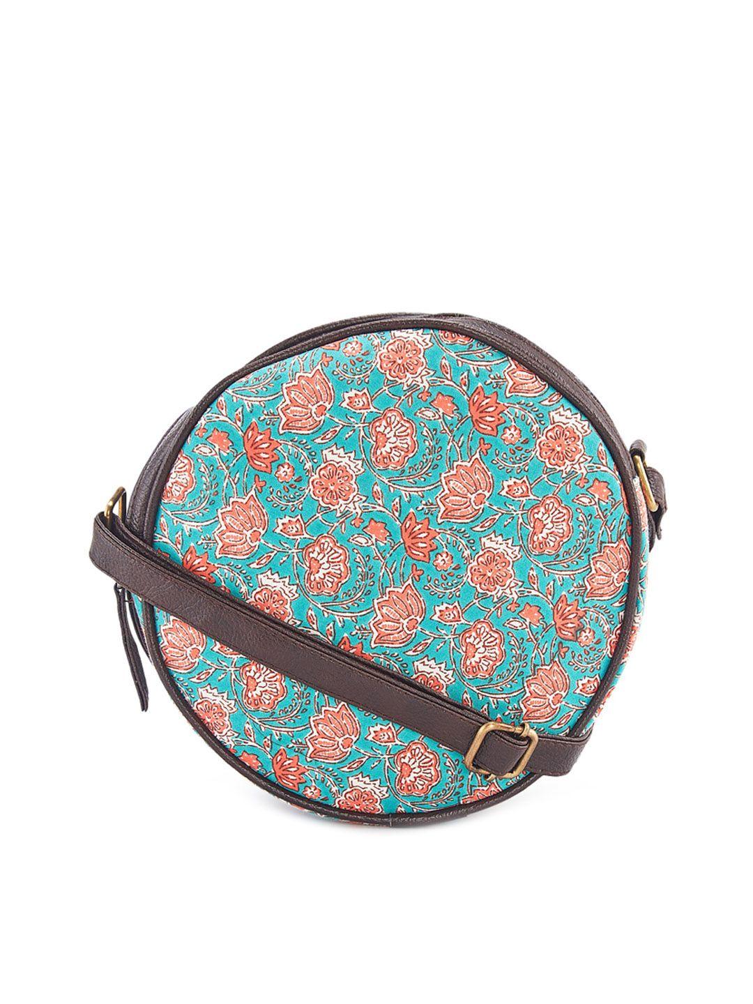 nepri floral printed structured sling bag