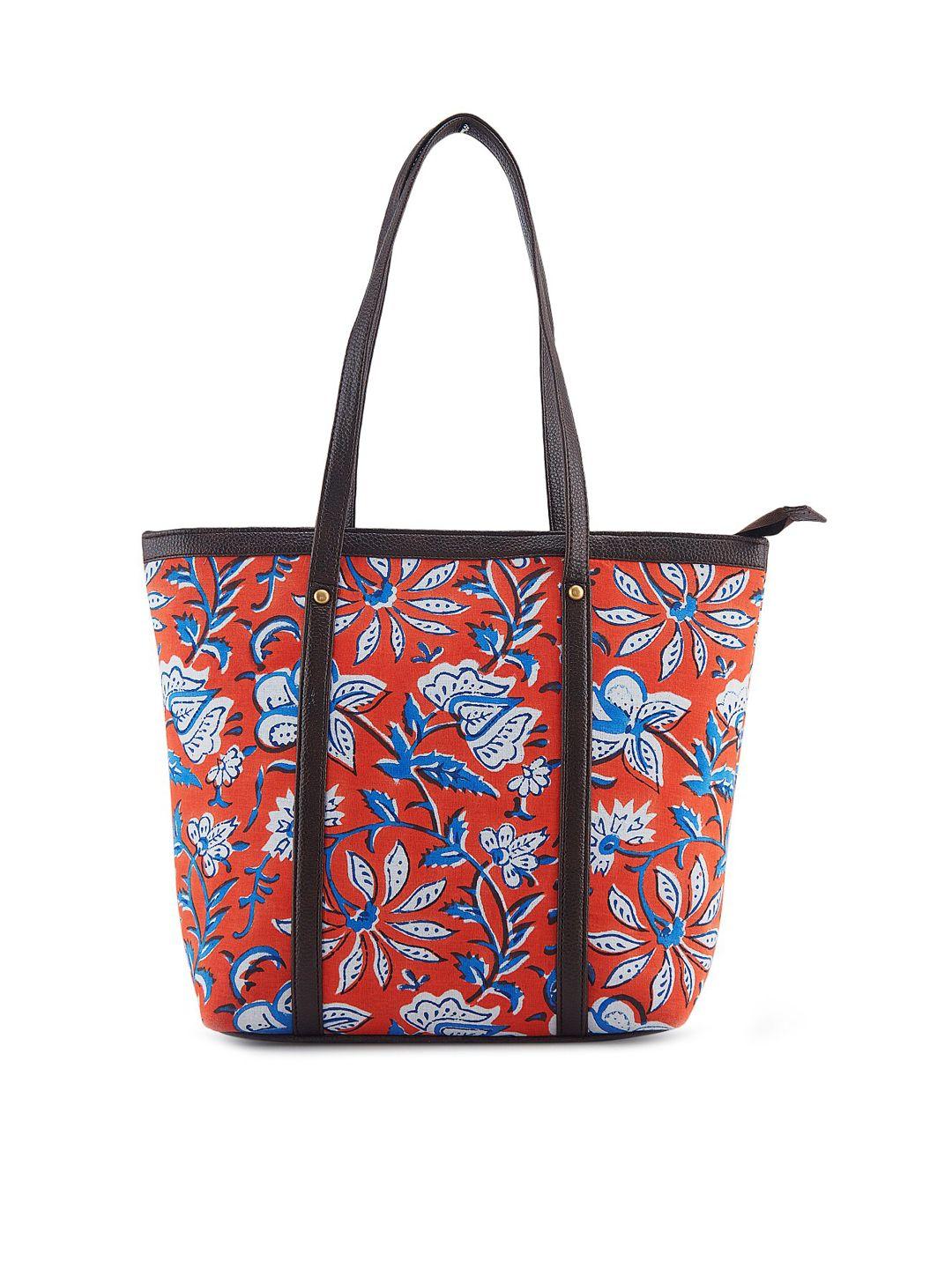 nepri women printed structured tote bag