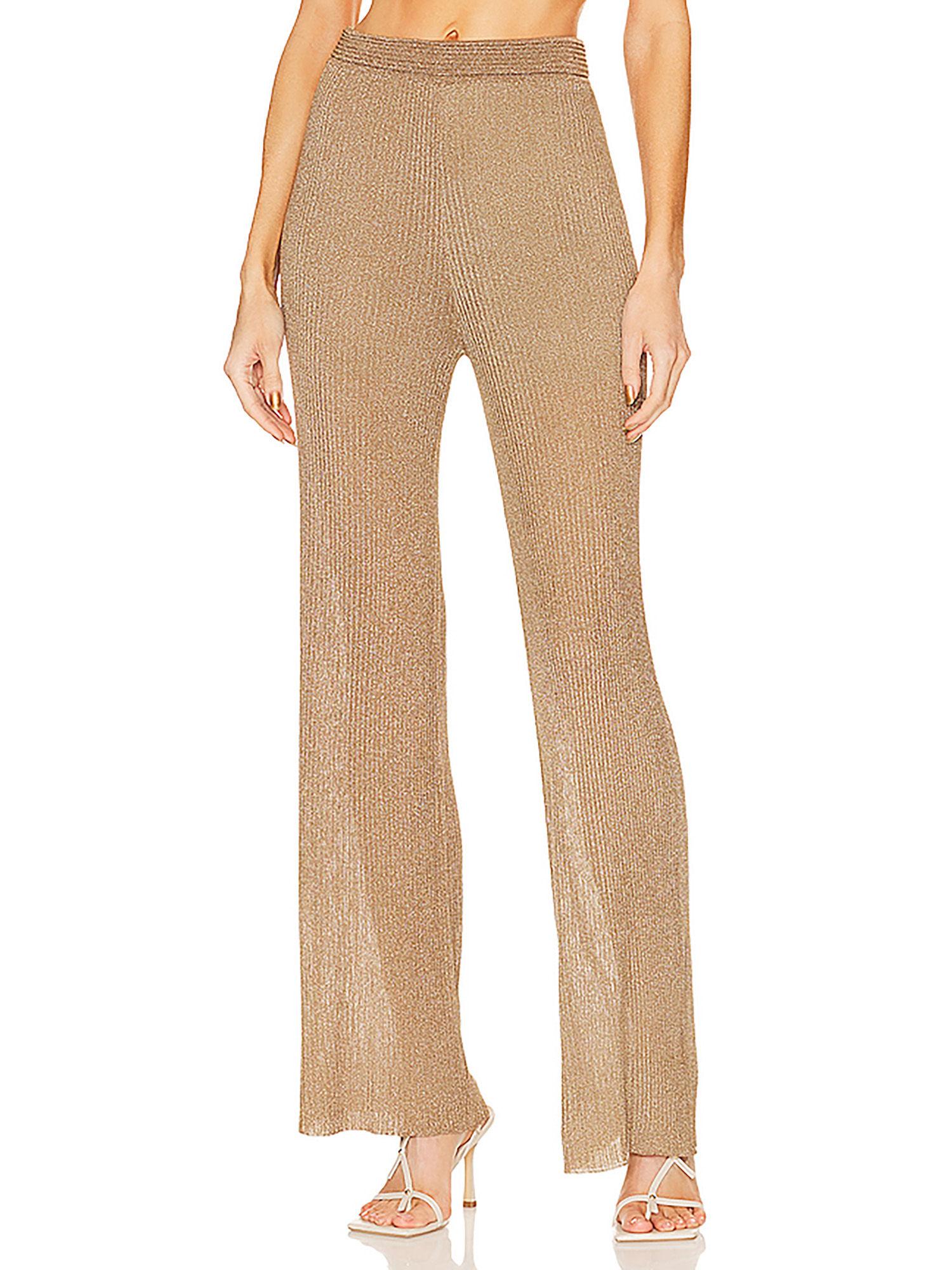 neriah metallic rib straight pants