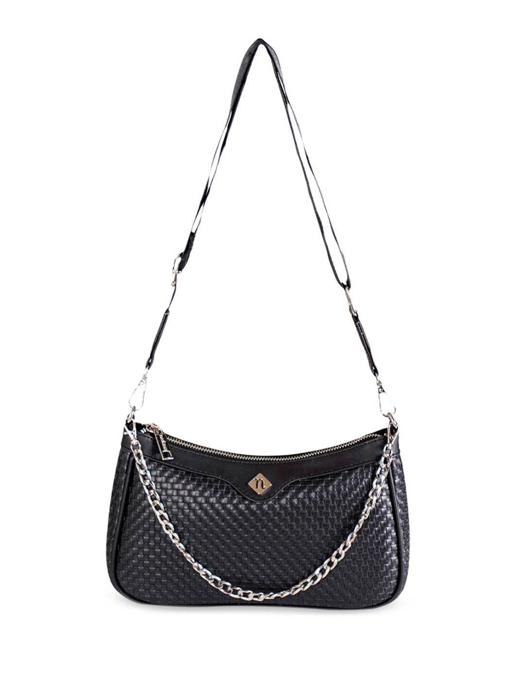 nestasia textured pu structured sling bag with quilted