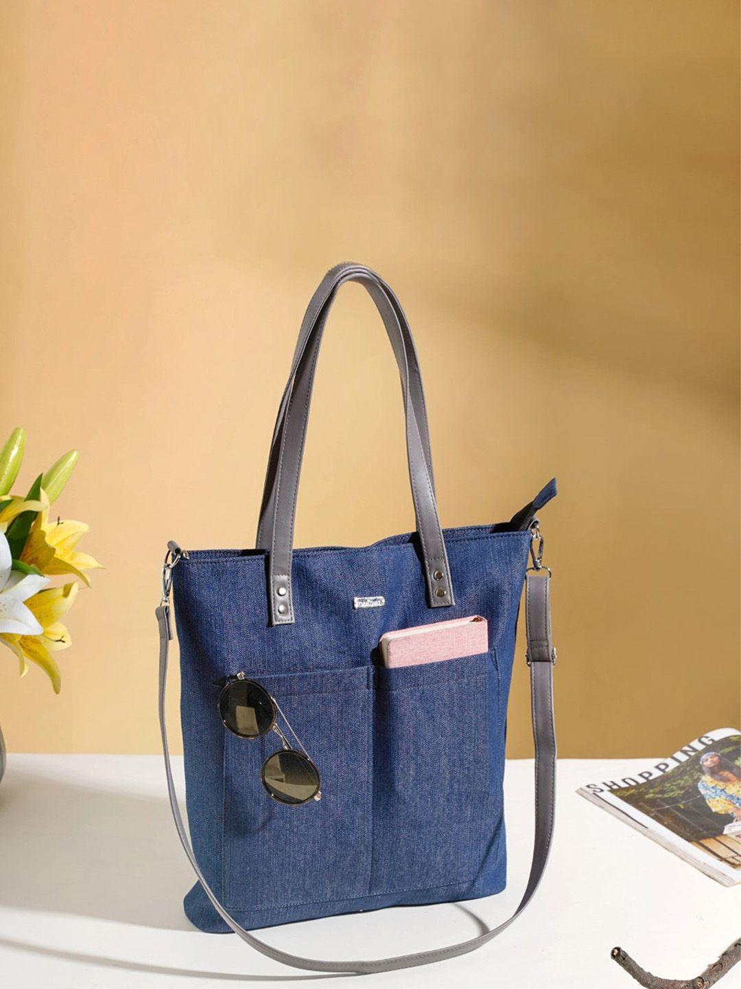 nestasia denim shopper tote bag