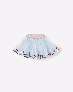 net a-line tulle skirt with embroidery