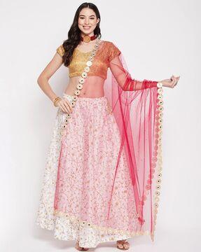 net dupatta with embellished border