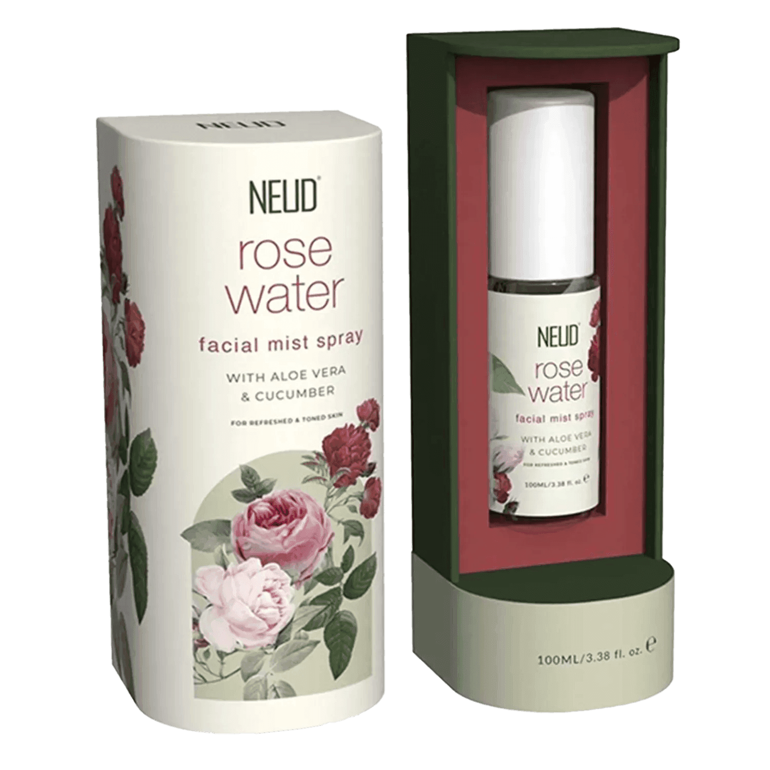 neud rose water facial mist spray 2 packs (100ml)