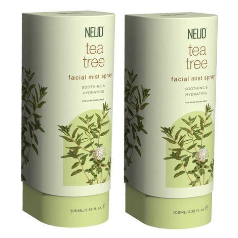 neud tea tree facial mist spray for acne-prone skin - 2 packs (100 ml each)
