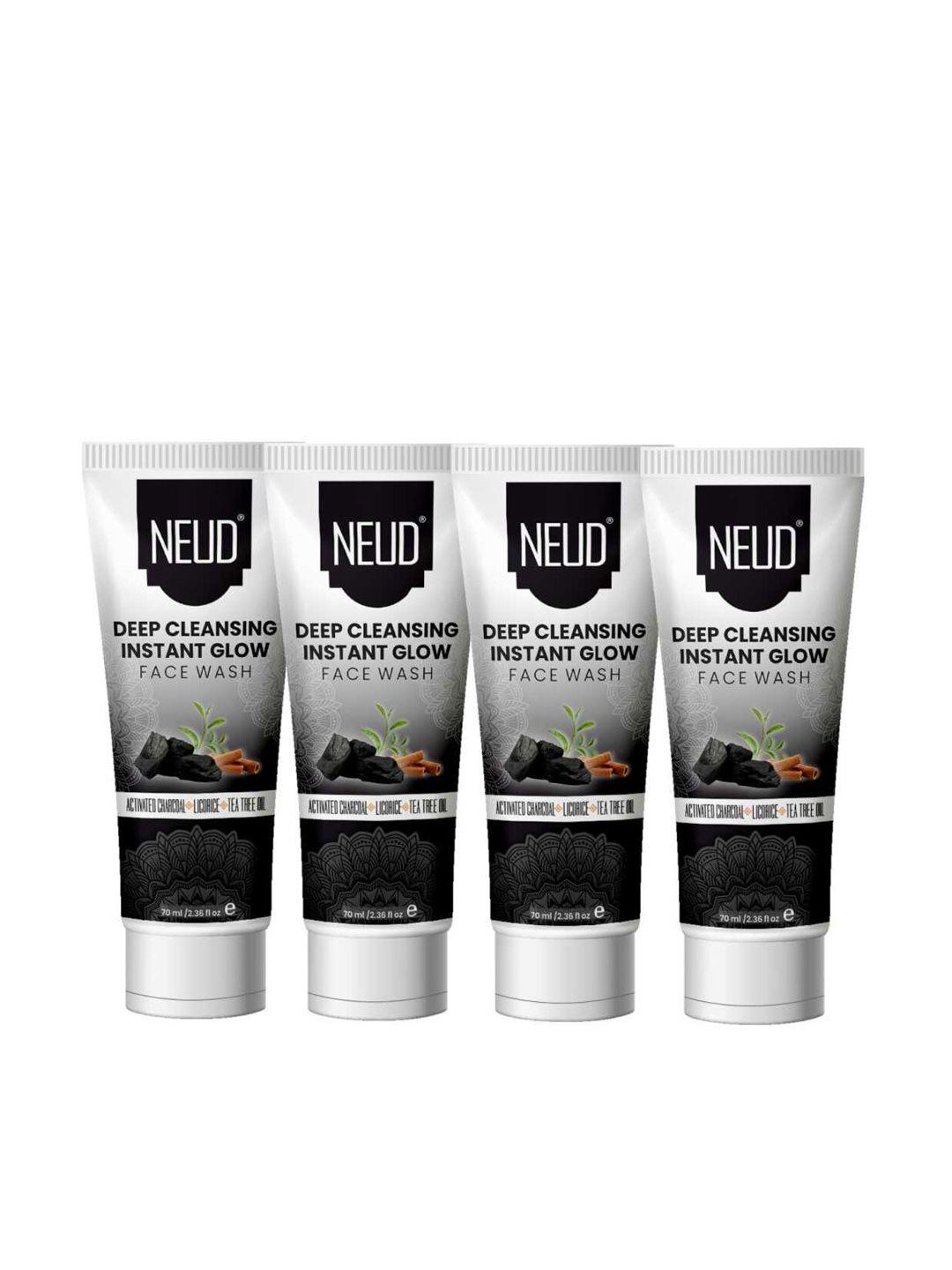 neud deep cleansing instant glow set of 4 face wash 70 ml each