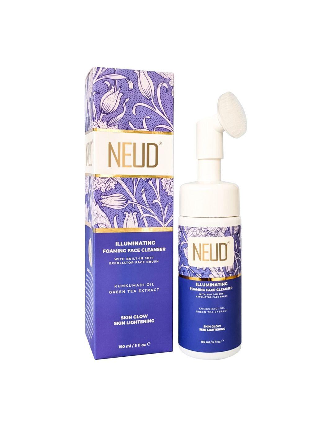 neud illuminating foaming face cleanser with kumkumadi oil & green tea extract 150 ml