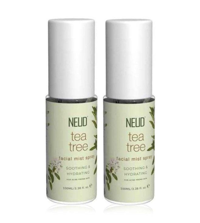 neud tea tree facial mist spray for acne-prone skin - 100 ml each (pack of 2)