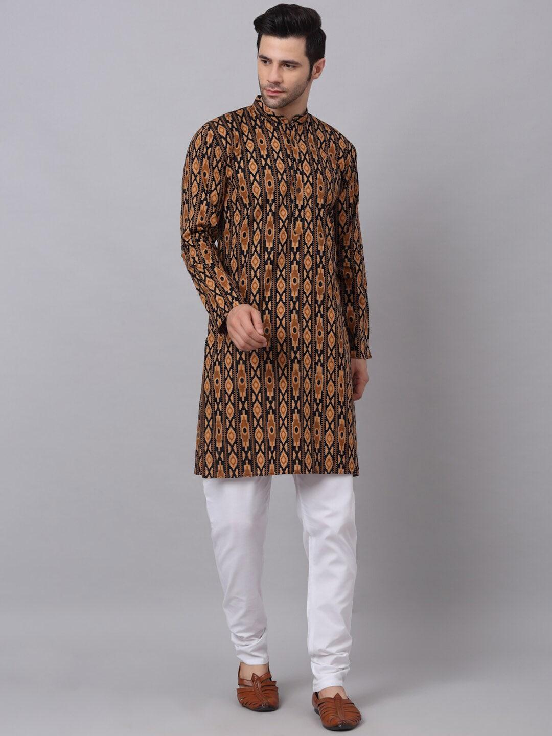 neudis men ethnic motifs printed indie prints cotton kurta