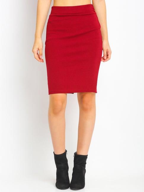 neudis red above knee skirt
