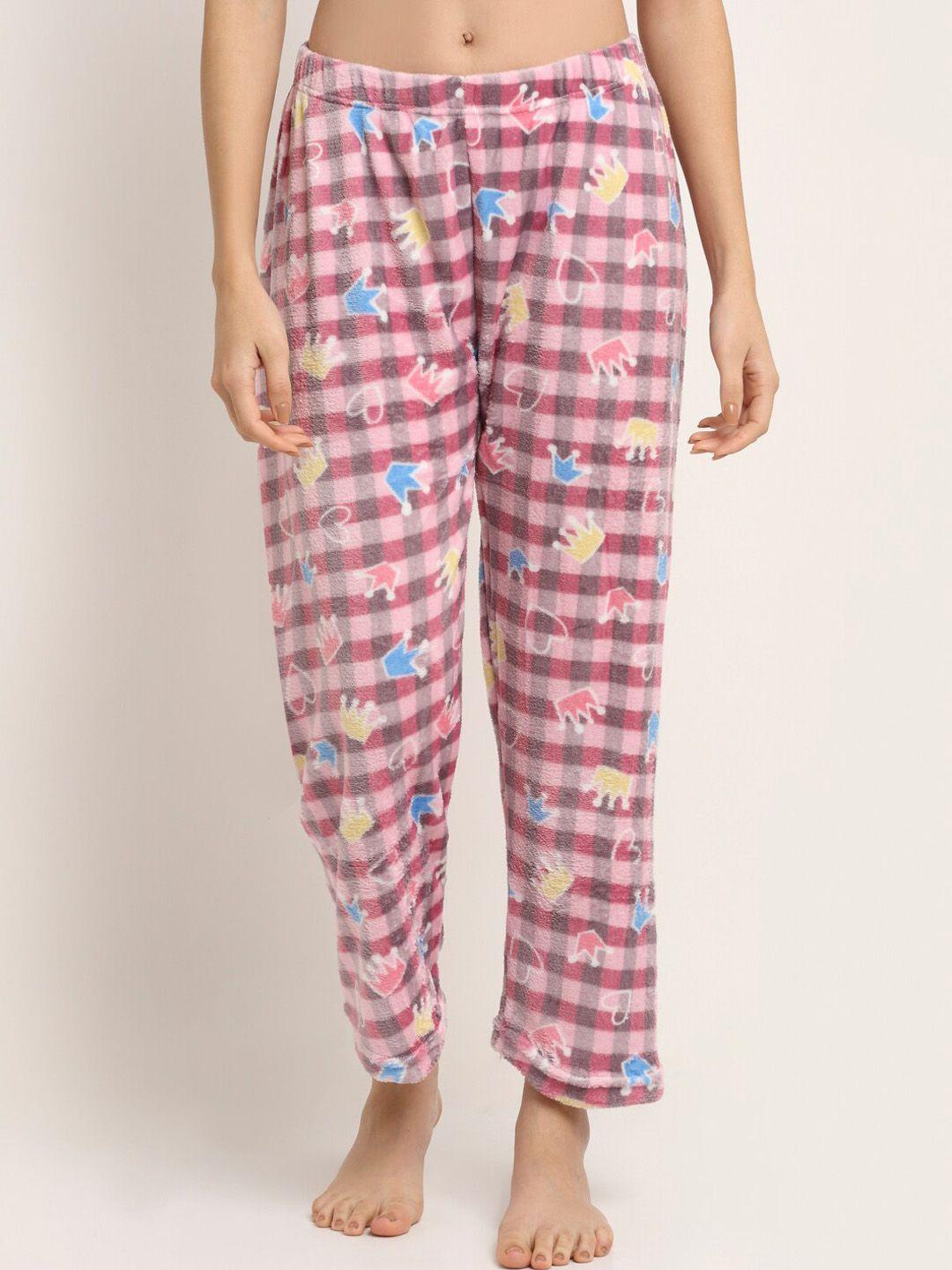 neudis women geometric printed fleece lounge pant