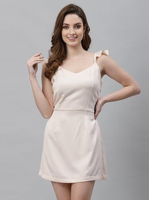 neudis beige mini a line dress