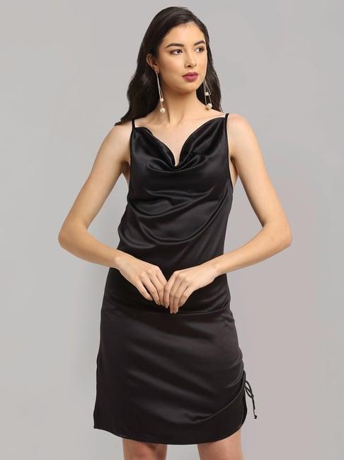 neudis black midi slip dress