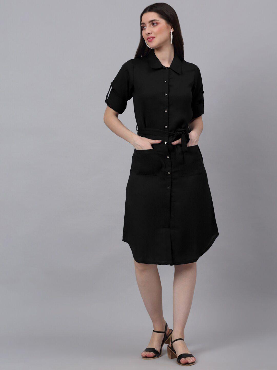 neudis black shirt solid dress