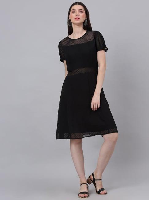 neudis black textured skater dress