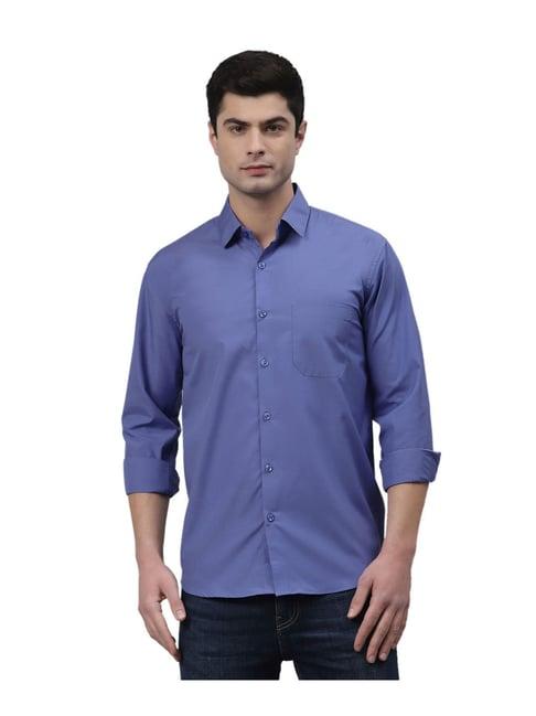 neudis blue regular fit cotton shirt